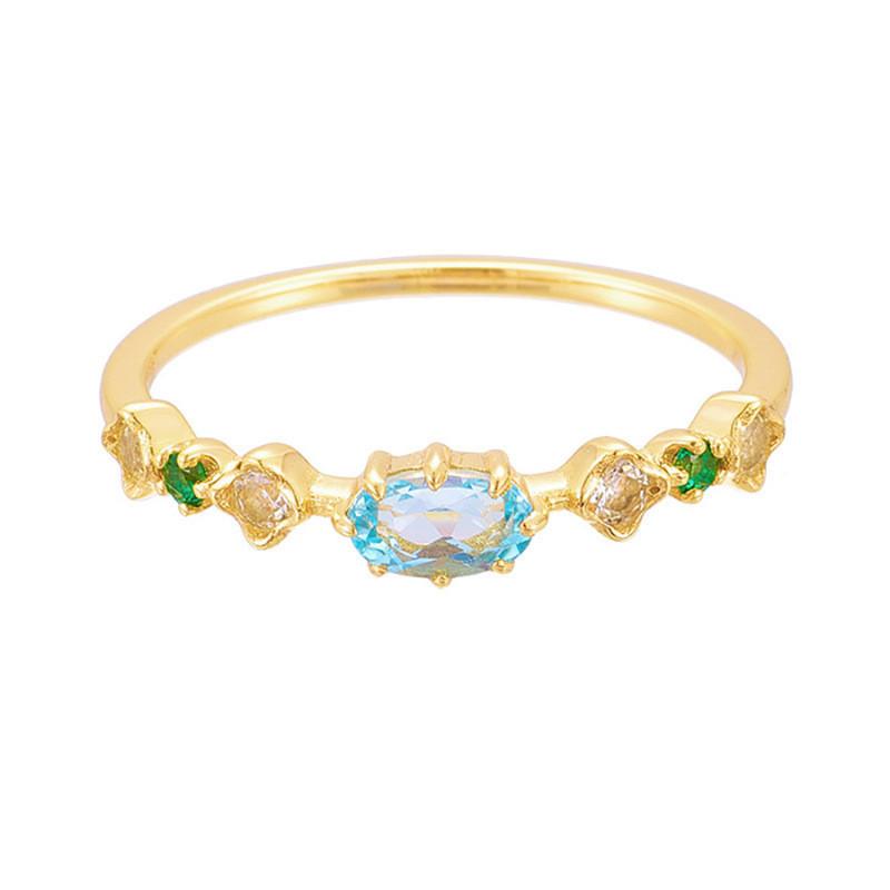 Open Ring Fashionforward With Captivating Blue Topaz Gemstone For Women Stylish Everyday Accessory