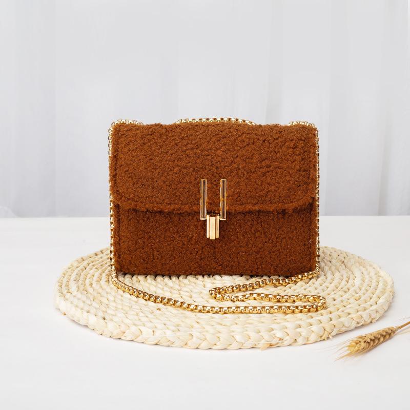 Fashion Plush Sg Single Shoulder Oblique Span Small Square Bag Cute Trendy Women's Bag