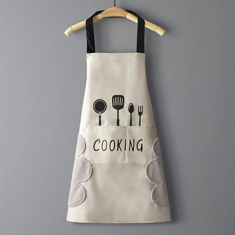 Home Kitchen Cooking Apron Waterproof And Oil-Proof Unisex Adult Workwear Stylish And Simple Suitable For Bars Cafes Etc