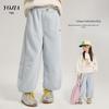 YOJIA Girls' Stylish Spring Joggers - Children's Casual Sports Sweatpants