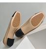Luxuriöse Handgefertigte Damen-Flats aus Echtem Lammleder - Farbblock-Design mit Quadratischer Spitze und Mittlerem Klobigen Absatz