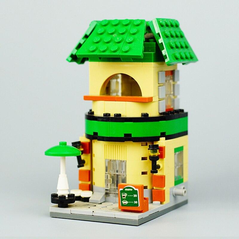 LOZ 1608 City Street Coffee Drink Tea Bread Shop Store Architecture DIY Mini Blocks Bricks Building Toy for Children Gift No Box