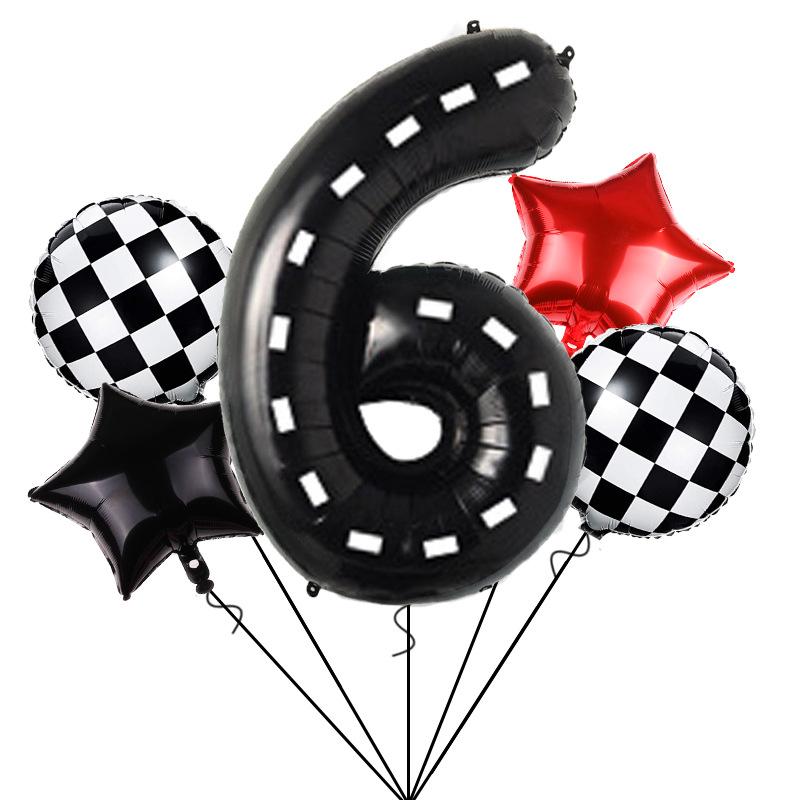 2pcs Black And White Striped Party Decoration Number Balloon Set