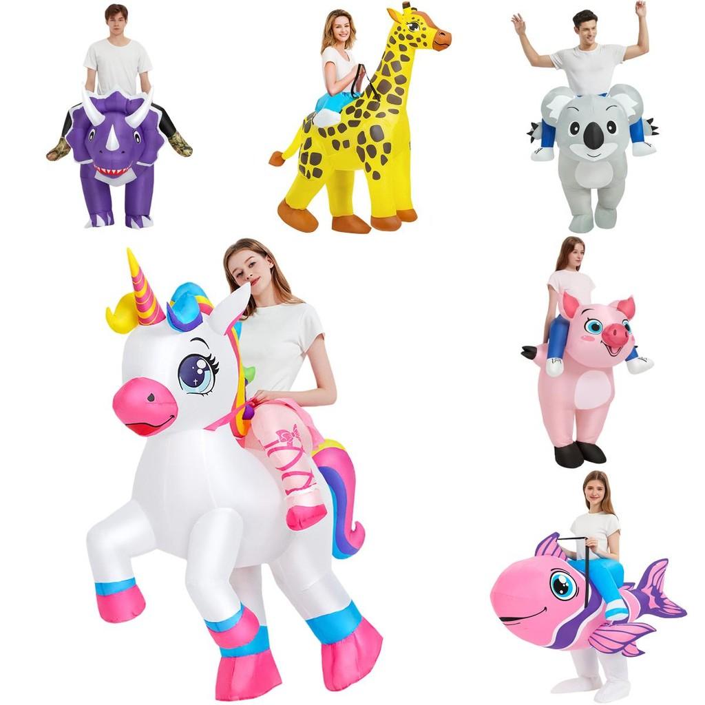 Koala Unicorn Giraffe Pig Tropical Fish Cosplay Inflatable Suit Halloween Easter
