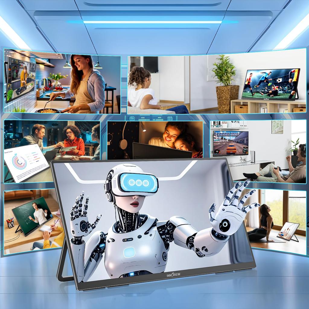 InnoView Mobile 4K Mobile UHD sRGB Portable Large Gaming IPS LCD HDR Blue Light Compatible with Wall Slim Monitor, 23.8-inch Display, (38402160),