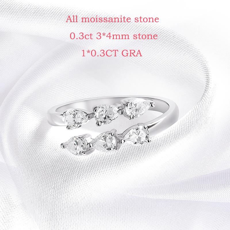 Test Passed 3*4MM Rings for Women Lab Diamond Wedding Band 925 Sterling Silver Female Crown Single Tail Ring