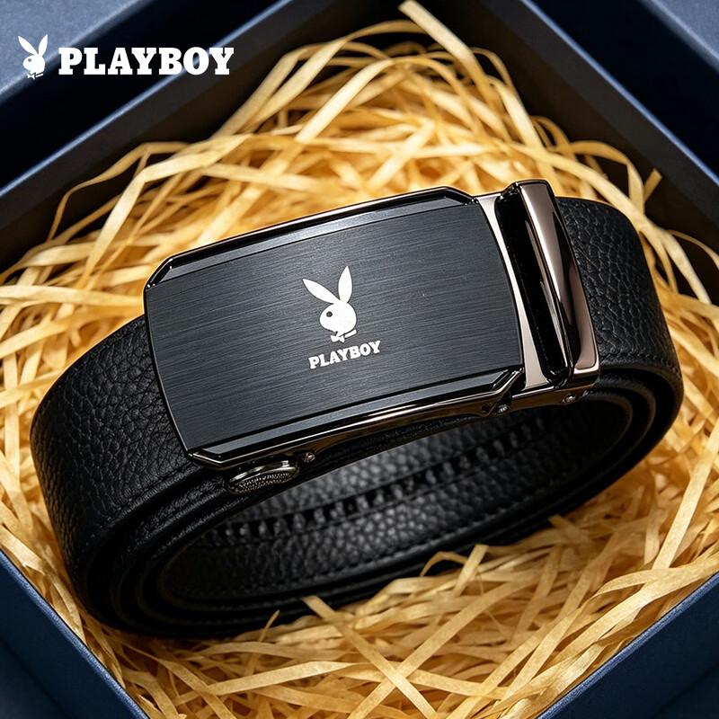 PLAYBOY Men s Genuine Leather Automatic Buckle Belt