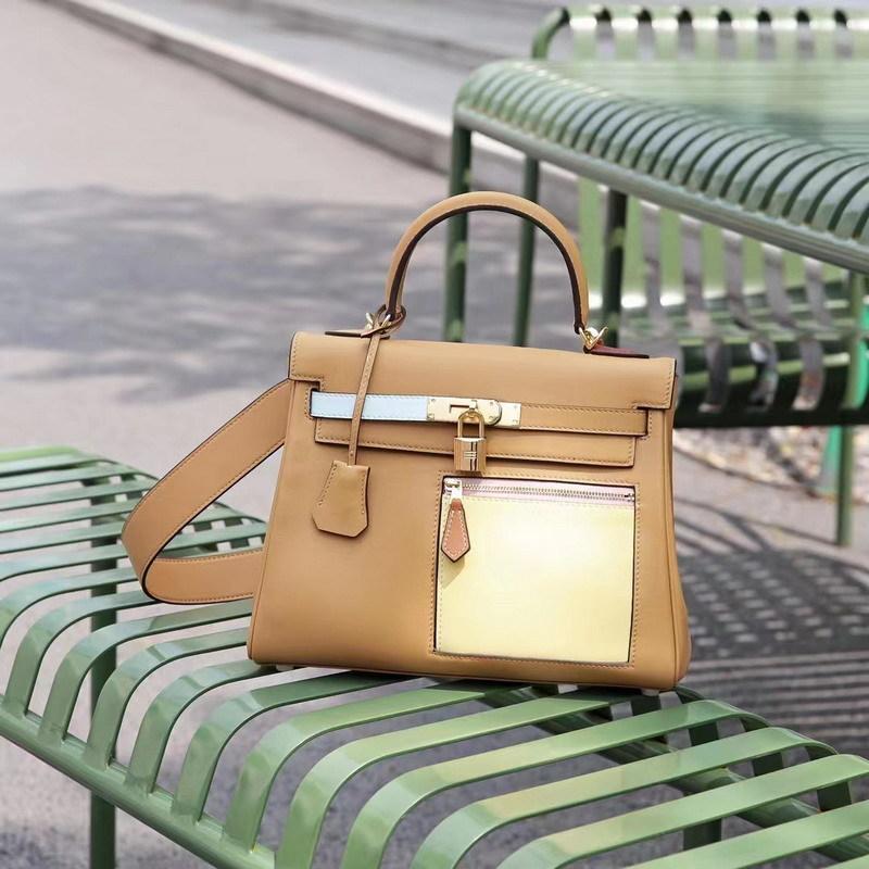 Nuova borsa da mendicante tascabile a colori abbinati, primo strato di pelle bovina, pelle swift 2528, borsa da donna alla moda
