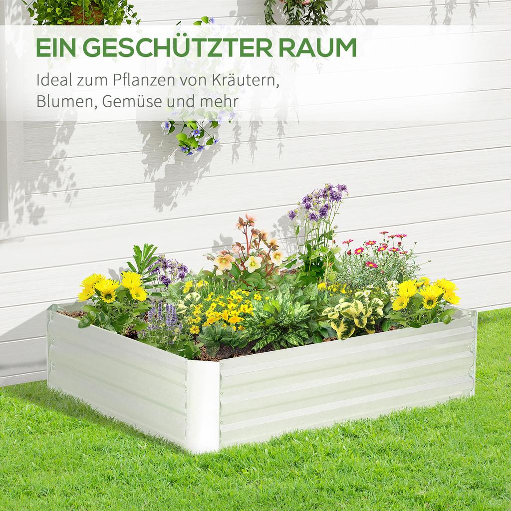 Raised Garden Bed Made of Steel, Planting Bed Cold Frame Garden Bed Flower Box Stackable, Planting Box Vegetable Bed 120x90x30cm for Garden Balcony