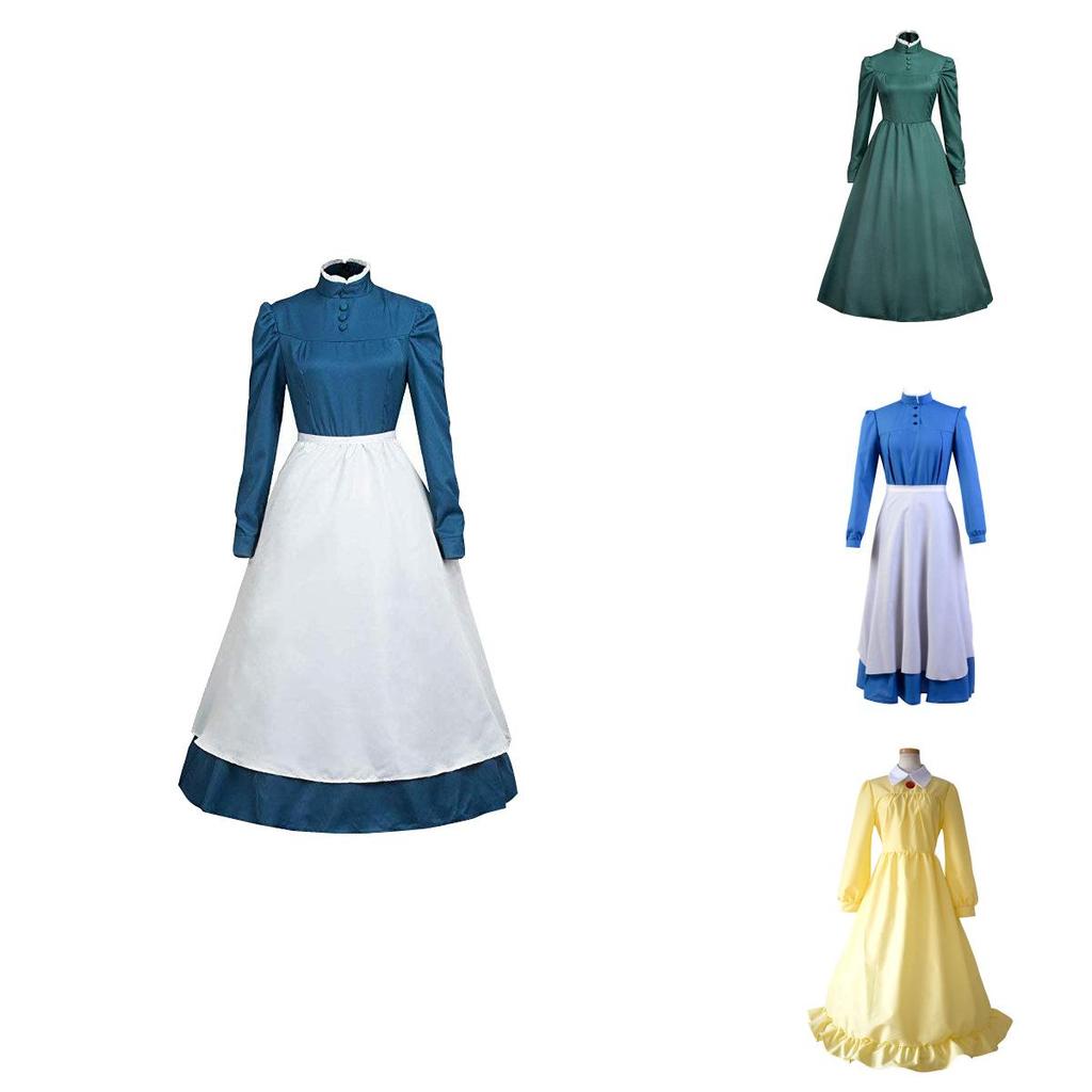 Howl's Moving Castle Sophie Magnificent Long Sleeve Dress Cosplay Costume