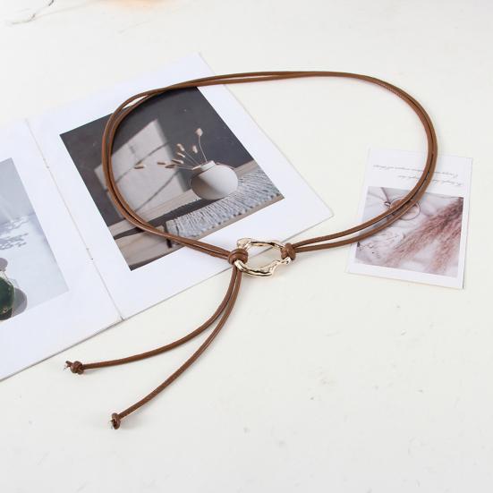 Women Metal Belt Decor Lace-up Imitation Belt Versatile Fashion Accessory
