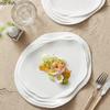 Pure White Water Ripple Ceramic Dining Plate Restaurant Creative Dessert Plate Pasta Plate Snack Plates Specialty Tableware