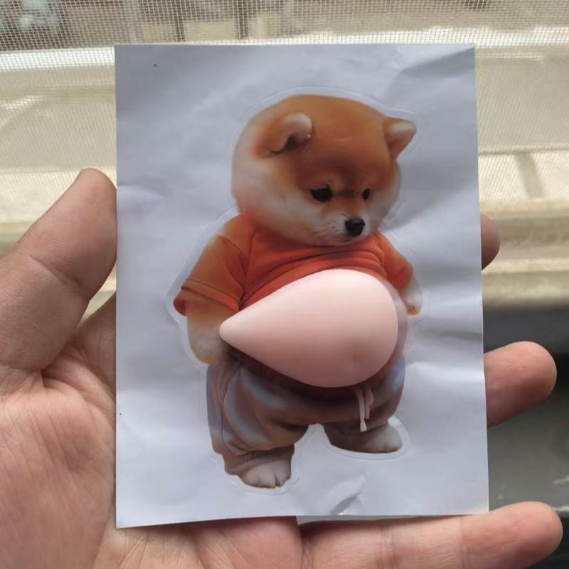 3D Köpekçik Fermuar Açma Sıkıştırma Çıkartması Sevimli Shiba Inu Büyük Karın Çıkartması Karikatür Kendin Yap Tablet Telefon Kılıfı Çıkartması Çocuk Oyuncak Doğum Günü Hediyesi