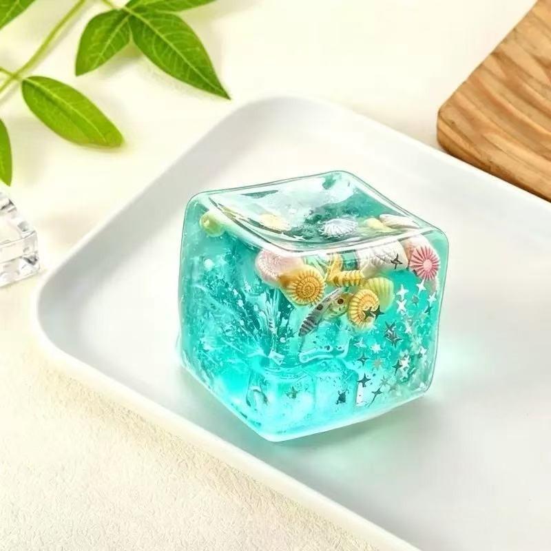 Ocean Style Square Squishy Toys,Pop Fidget Toys,Summer Multi Item Party Favor Gift Bag Creative Ocean Style Squishy Toys