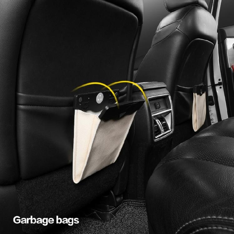 PU Leather Car Trash Receptacle Waste Container Bag Space Saving Design For Front Seat Door Panels Or Rear Storage Area