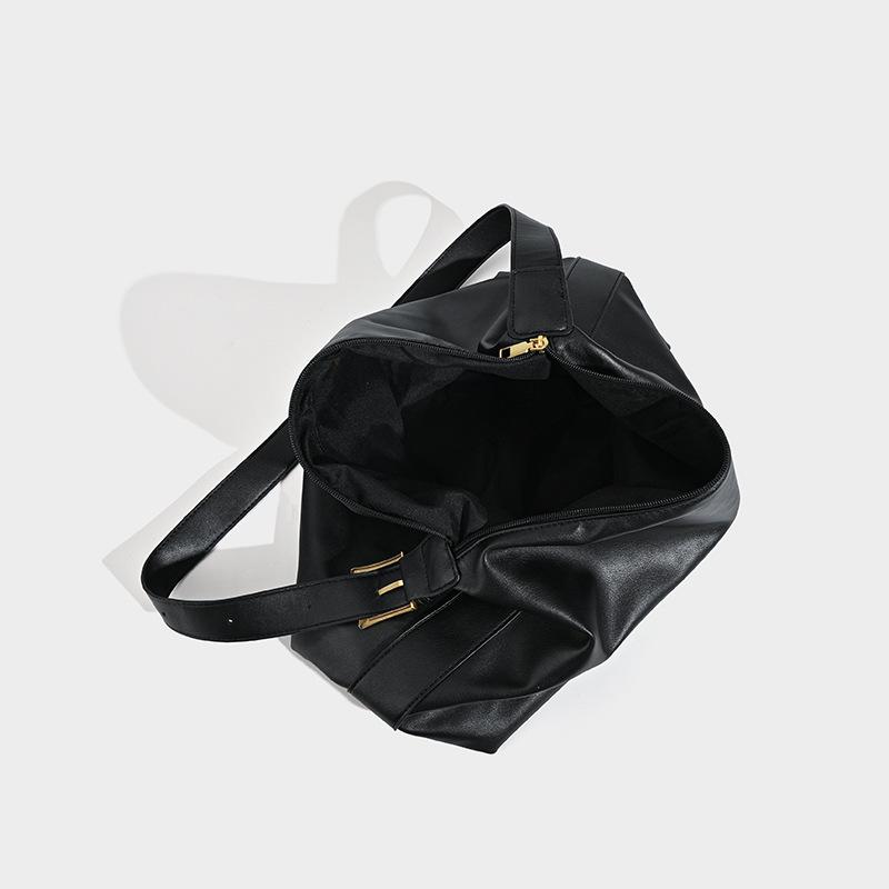 Lazy Style Single Shoulder Bag, Women's High-end Soft Leather Large Capacity Commuting Crossbody Tote Bag