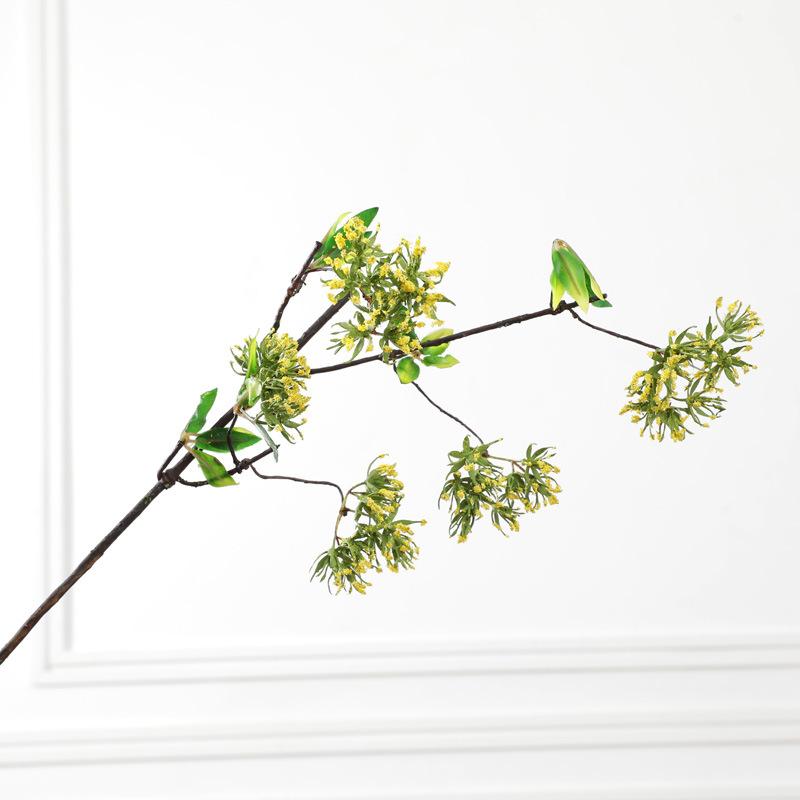 Garden Simulation Flower Snow Cherry Blossom Branch Home Decoration Fake Flower Green Plant Potted Bonsai