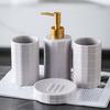 Ceramic Bath Accessories Set For Home Use, AntiSlip Toothbrush Cup Holder With Easy To Clean Glazed Finishes