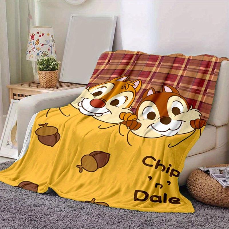1pc, Chip 'n' Dale Plush Blanket, Seasonal Decorative Throw for Home Use, Soft Flannel Throw Blanket, Versatile & Cozy for Bedroom, Living Room, Trave