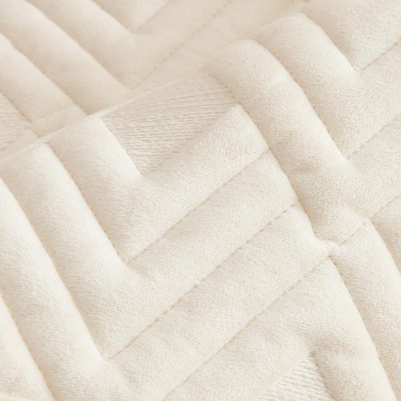 Solid Color Winter Crystal Velvet Sofa Cushion Thickened Plush Cushion Non-slip Leather Sofa Cover Simple