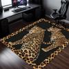 Leopard Print Crystal Velvet Rug Modern Animal Design Office Floor Mat Home Decor Fashion Statement Piece Soft Non Slip Carpet