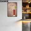 Vintage Art Cocktail Poster Metal Tin Sign Bloody Mary Recipe Art Poster Metal Signs for Home Pub Bar Wall Decor Plaque