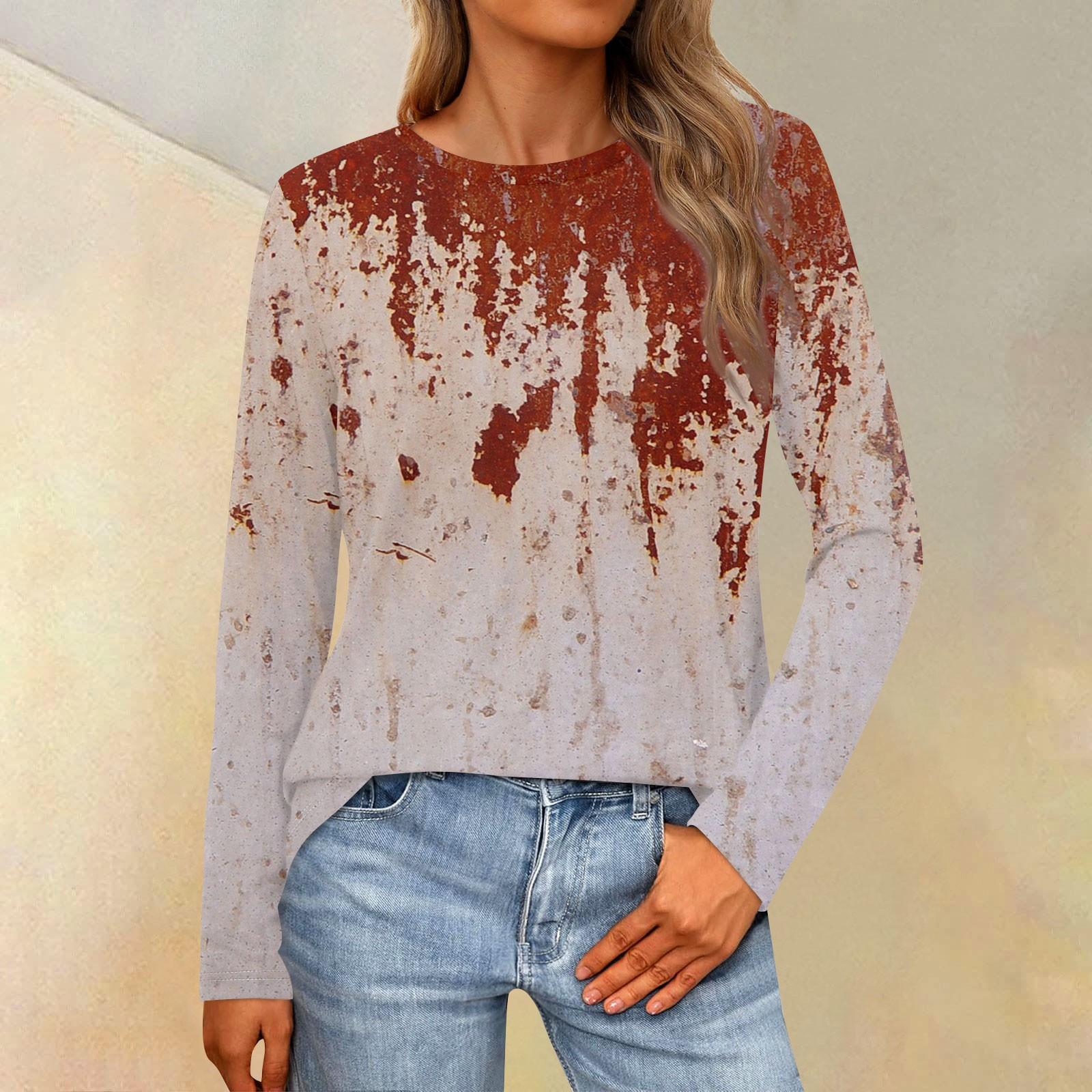 

Женская свободная повседневная повседневная футболка с длинным рукавом и круглым вырезом, сплошной цвет, топ XXL розовый