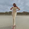 European and American Women's Summer Dress Female Sexy Suspender Backless Temperament Split Step Skirt Sexy Babes