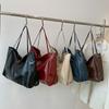 Fashion PU Tote Bag Vintage All-match Large Capacity Commuting Bag Shoulder Bag Daily Life Shopping Bag