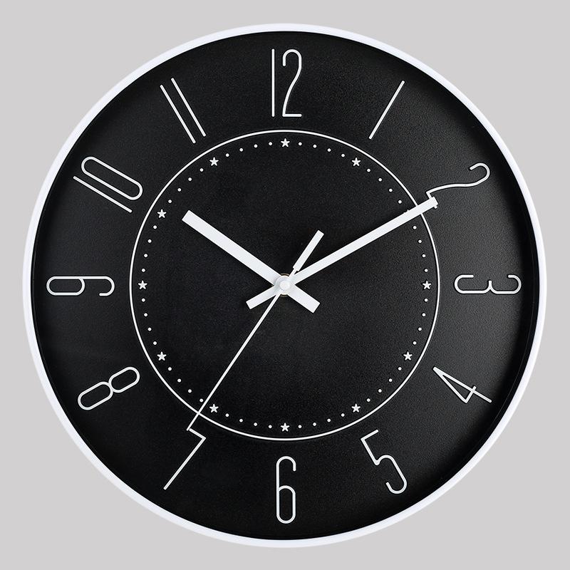 12 Inch 30CM Silent Wall Clock, Creative and Fashionable, Three-dimensional Digital Minimalist Clock for Home Living Room