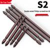 High-Strength S2 Double-Headed Magnetic Phillips Screwdriver Bits for Hand, Air, and Electric Drills
