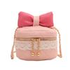 Border Bow Lace Childrens Shoulder Bag Pu Material Suitable For Matching Daily