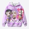 Girls' Fashion Casual Sweatshirt, New Movie Style Children's K-Pop Demon Slayer Hoodie, Versatile Trendy Pullover