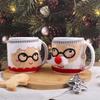 Warm 2 Pcs Coffee Mug Set with Santa Knit Cozy and Silver Tree Shaped Tea Infuser Ideal for Valentine Gifts Perfect for Holidays