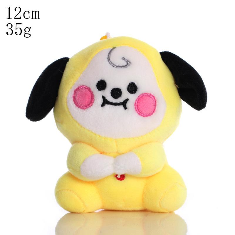 Hot  Animal Cartoons Baby Pendant Plush Keychain Toys Bangtan Boy Groups Peluches Cartoon Backpack Decoration Dolls Girls Gifts