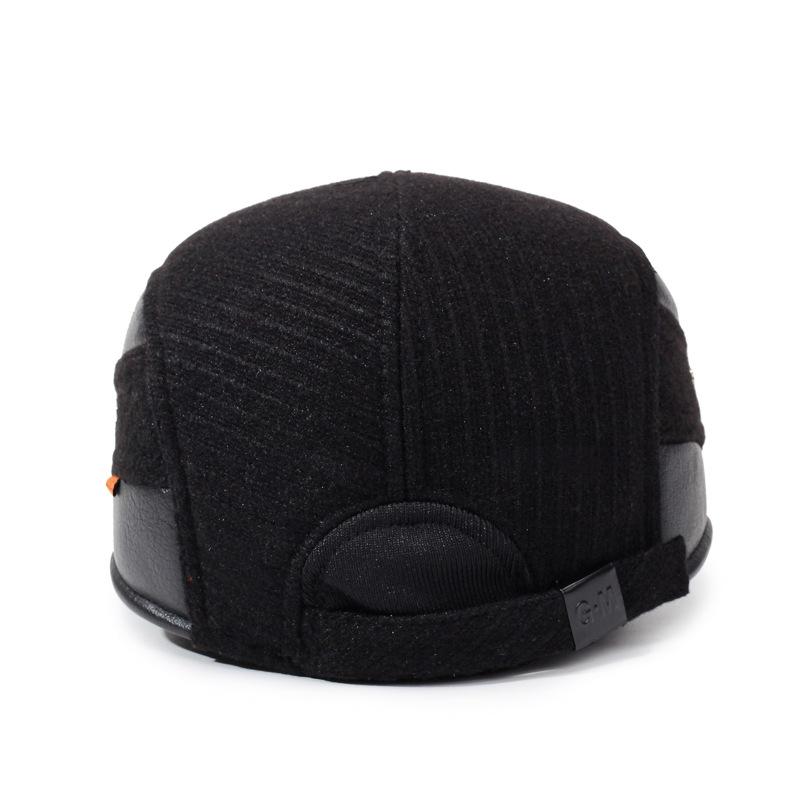 Men's Cap Middle-Aged Winter Outdoor Peaked Cap Cold-Proof Warm Velvet Thick Ear Protection Forward Cap