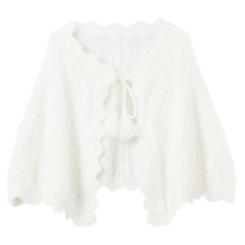 Sancai Women s Fluffy Textured Knit Shawl One Size