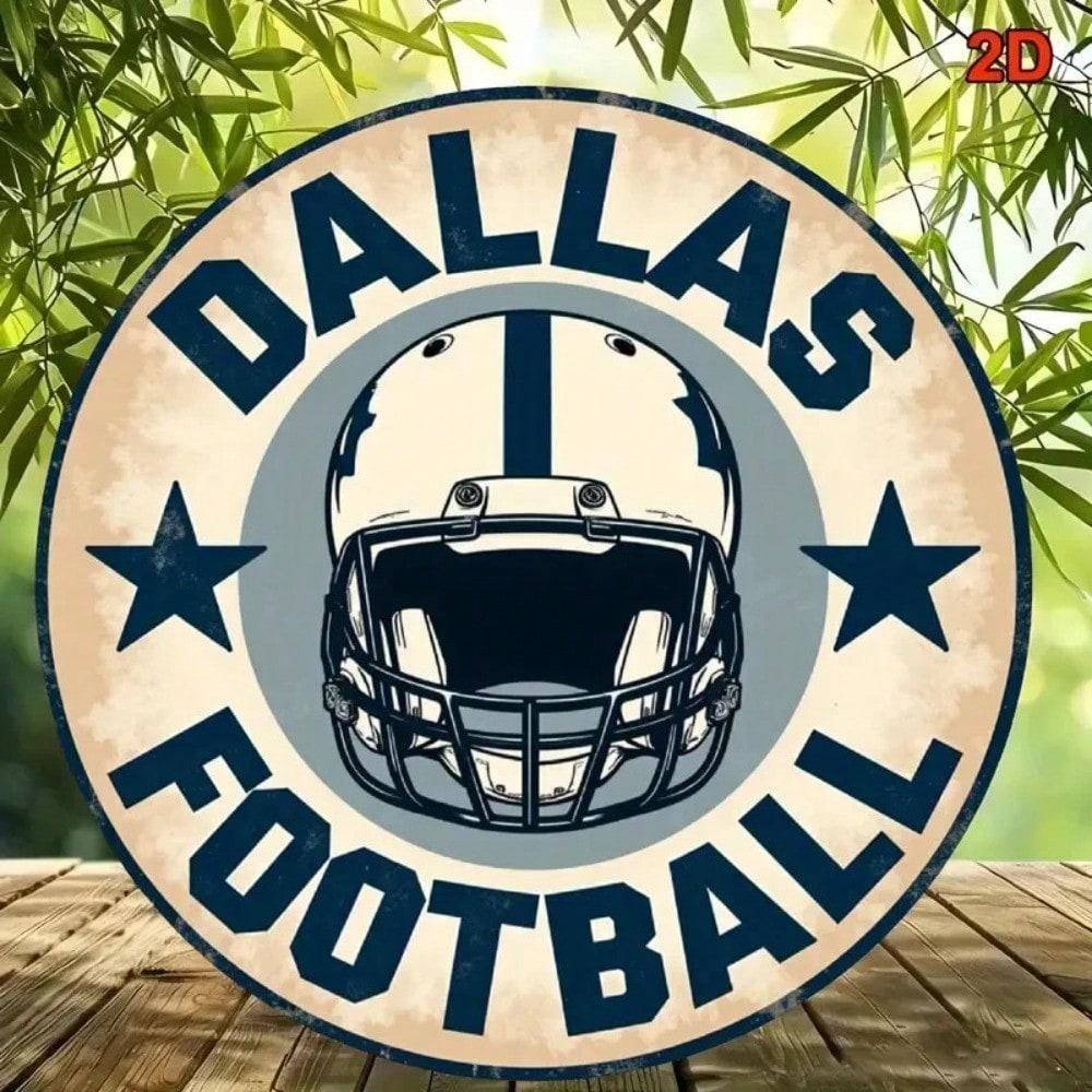 DORA Tin Sign Vintage Dallas Cowboys Tin Sign Metal Wall Art Garage Man Cave Decor NFL Collectible
