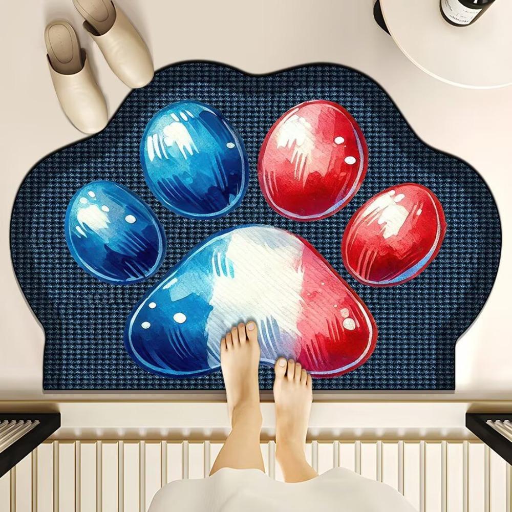 

Non-slip Bathroom Carpet Diatom Mud Water Absorbent Mats Home Decor Cat Paw Carpet Home Decor Style 1