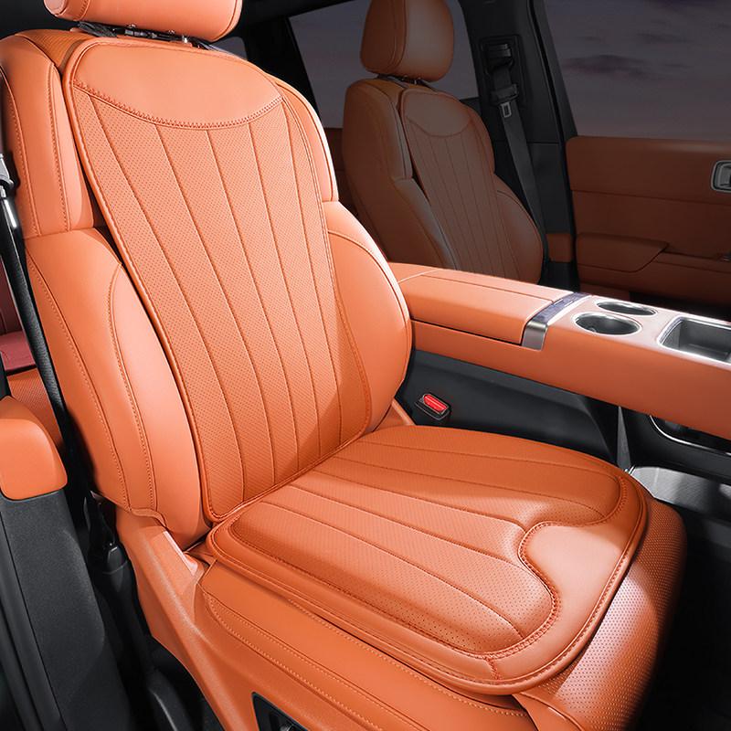 Universal Nappa Leather Car Seat Cover Four Season Auto Breathable Perforated Cushions Seat Protection Luxury Car Seats Cover