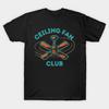 Pánské černé tričko s potiskem Ceiling Fan Club – Retro tričko s ventilátorem Potisk na papíře bez ořezu Bavlněné tričko