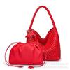 Gun with champagne woven bag tote bag large capacity underarm shoulder large bag handbag bucket bag