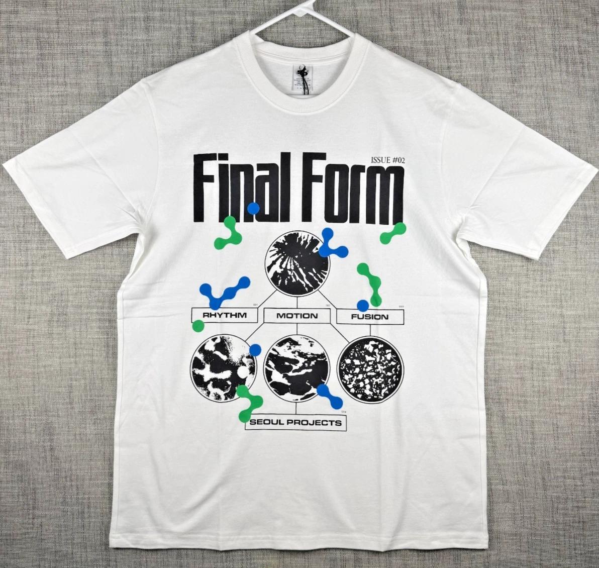 

Size XL - Seoul Projects Final Form Rhythm Motion Fusion Graphic 100% Cotton T-shirt Mens Tees Top White S