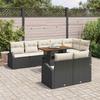 Garden Sofa Set with Storage 9 pcs Black Poly Rattan
