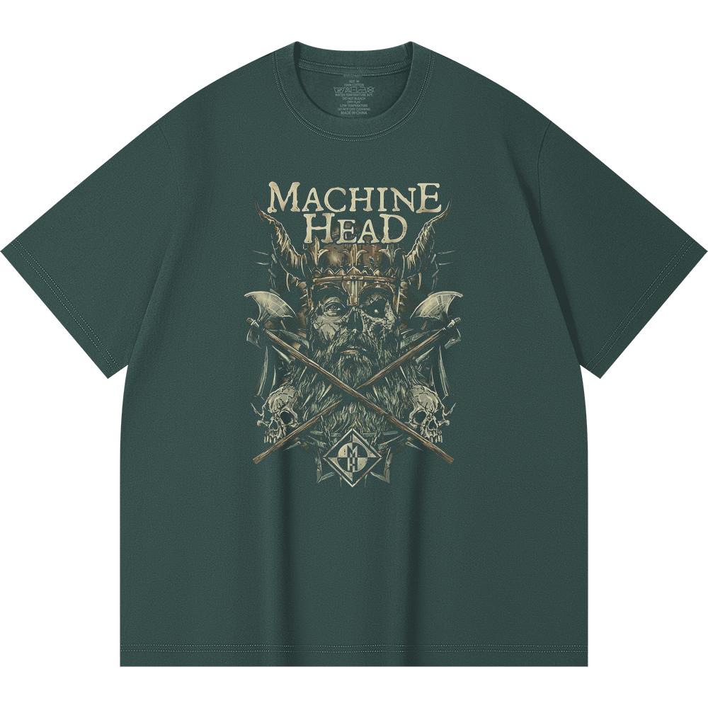 230 g/m² 100% katoenen heavy metal T-shirt met rockband- en popmuziekprint, unisex T-shirt van zwaar katoen.