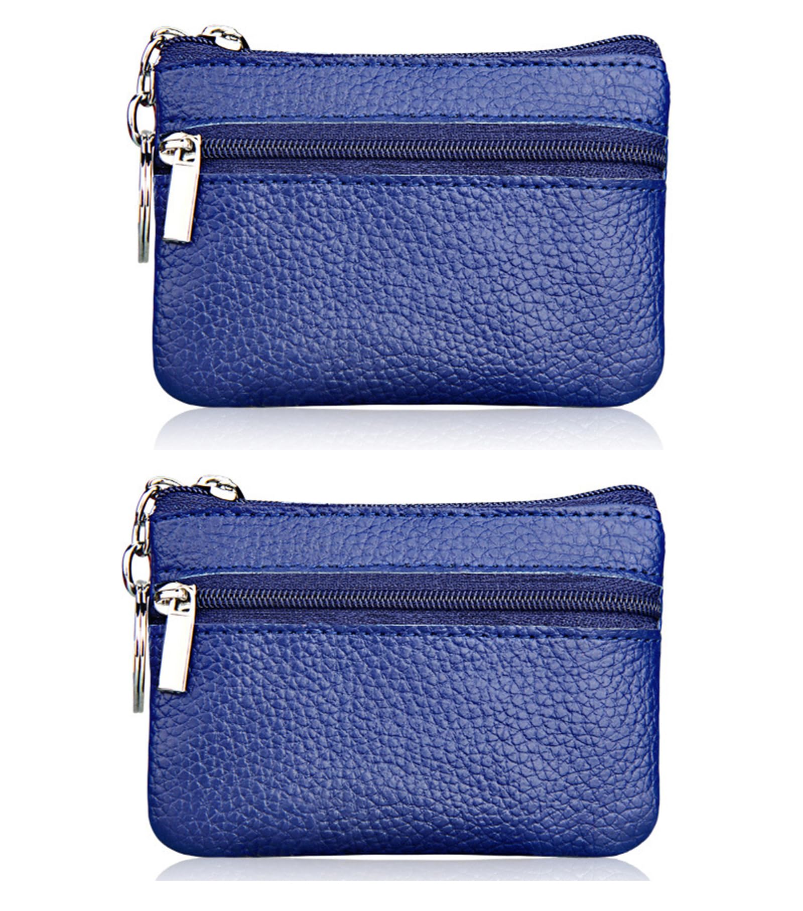 

LOHGOU and Leather Coin Coin Purse with Key Set of 2 Women s Men s Case, Ring, (Blue) синій