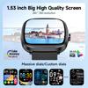 LIGE Smartwatch 1.53-inch AMOLED HD Screen Bluetooth Call Sport Watch Heart Rate IP68 Waterproof Smart Watch for Men