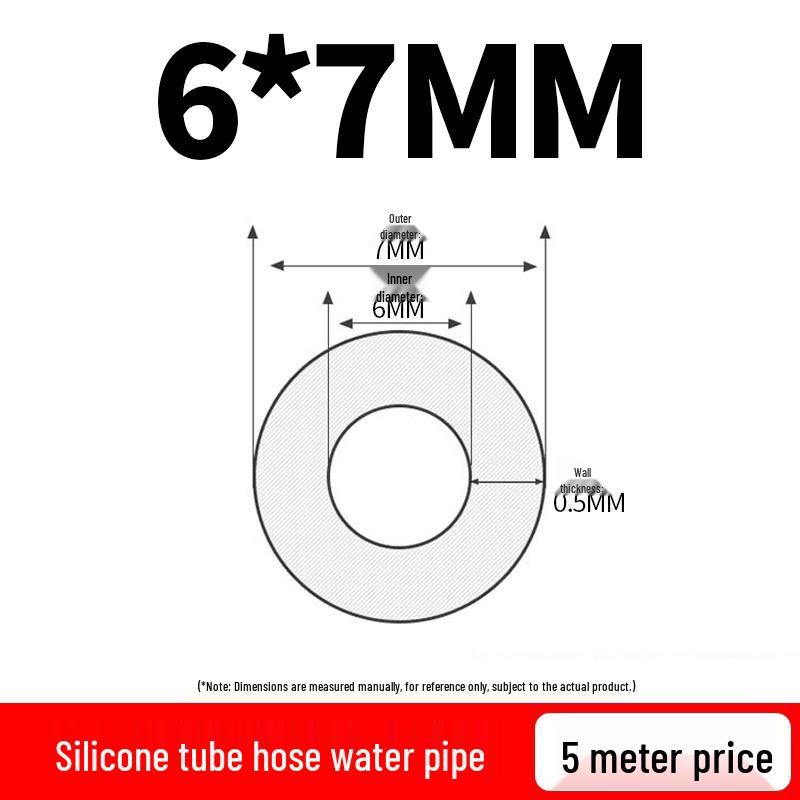 Elastic Tear-Resistant Transparent Silicone Water Hose - Odorless & High-Temperature Resistant for Household Water Dispensers