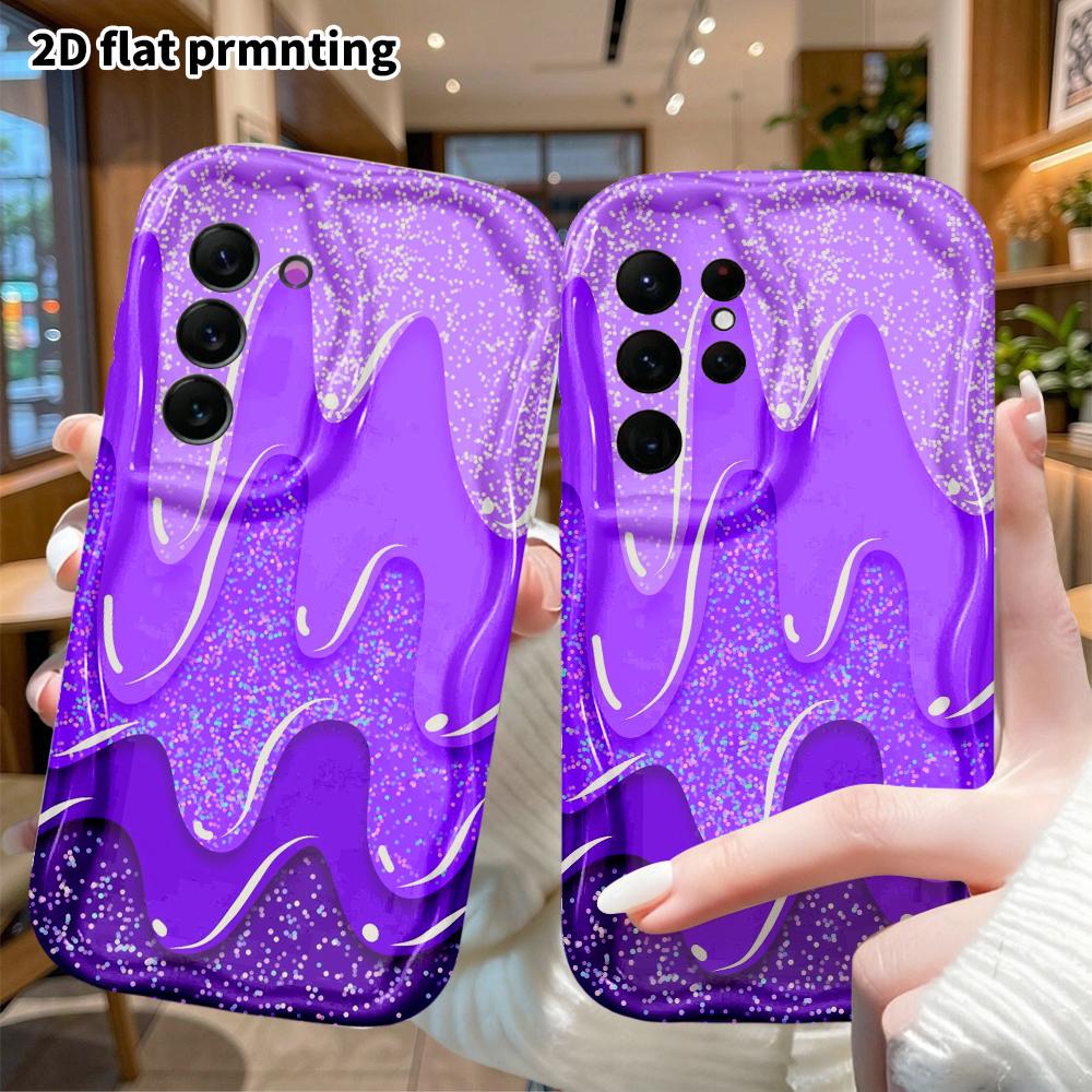 Phone case: 2D flat, suitable for Samsung Galaxy A34 A35 M05 M06 S20 S22 S21 FE Plus 5G protective case, glitter fluid, perfect Christmas and Hallowee