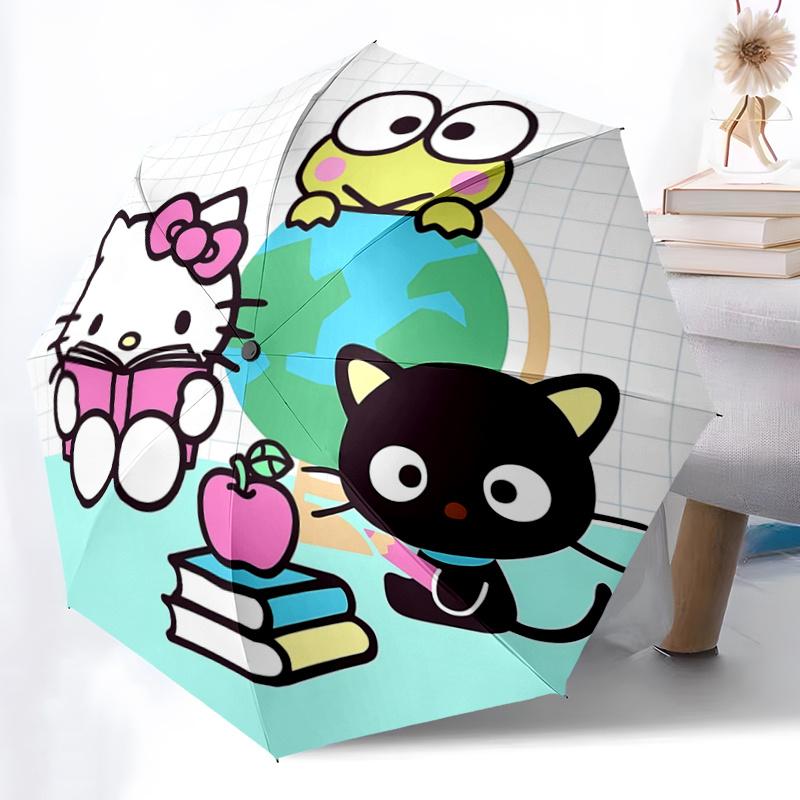 

1pc Hello Kitty Automatic Opening/Closing Umbrella with Foldable Design, 8-Rib Iron Frame Outdoor Umbrella - Perfect Gift for Fans, Travelers, Everyda
